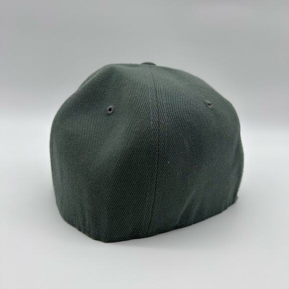 Pit Bull Flat Fitted Baseball Hat 7.5 Solid Teal Vintage Cap New with Stickers - Picture 2 of 9